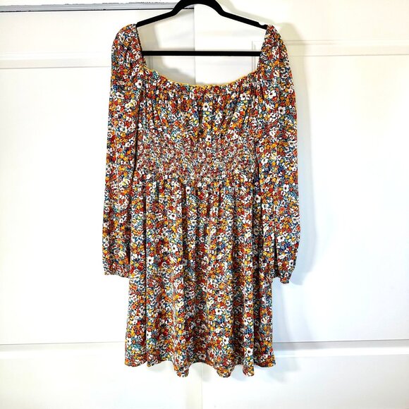 Milkmaid Floral Print Balloon Sleeve Dress 2XL - Picture 1 of 9